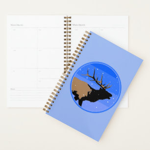 Bugling Elk im Winter - Original Wildlife Art Planer
