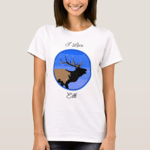 Bugling Elk im Winter - Original Wildlife Art T-Shirt