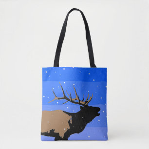 Bugling Elk im Winter - Original Wildlife Art Tasche