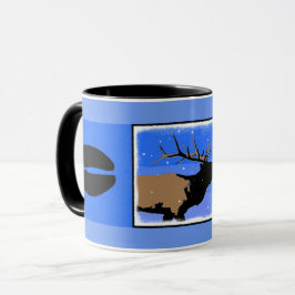 Bugling Elk im Winter - Original Wildlife Art Tasse
