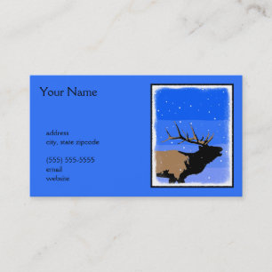 Bugling Elk im Winter - Original Wildlife Art Visitenkarte
