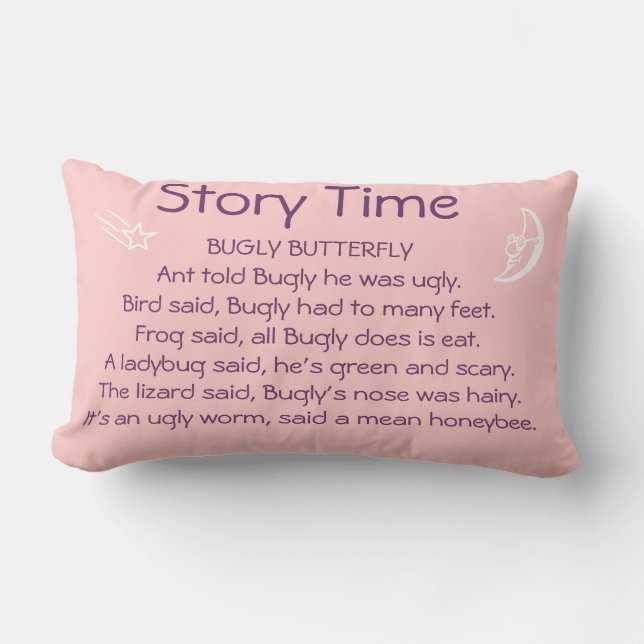 Bugly Butfly Story temps coussin rose (Recto)