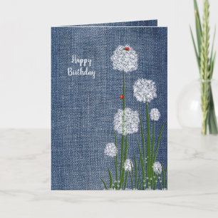 Bugs Anniversaire Lady sur la carte de fleurs