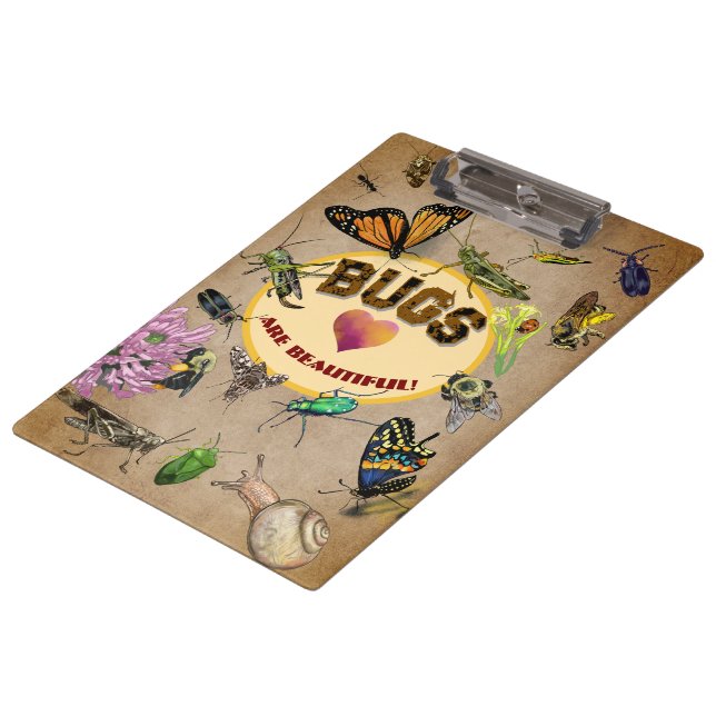 Bugs are Beautiful! Insects Klemmbrett (Schrägansicht)