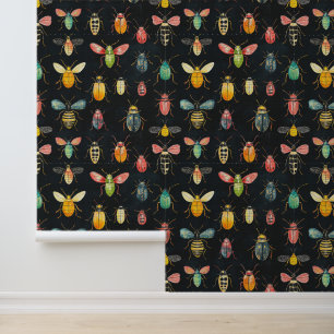Bugs & Bienen-Muster für die farbenfrohe Insektens Tapete