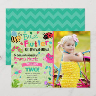 Bugs Birthday Invitation Girl Pink Bugs Party Einladung