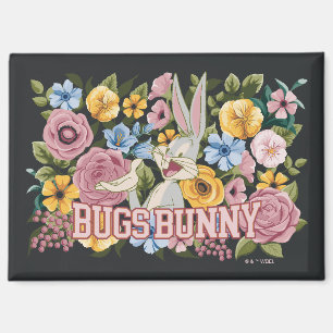 BUGS BUNNY™ Blumenstickerei Grafik Magnet