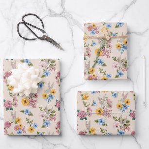 BUGS BUNNY™ Blumenstickereimuster Geschenkpapier Set