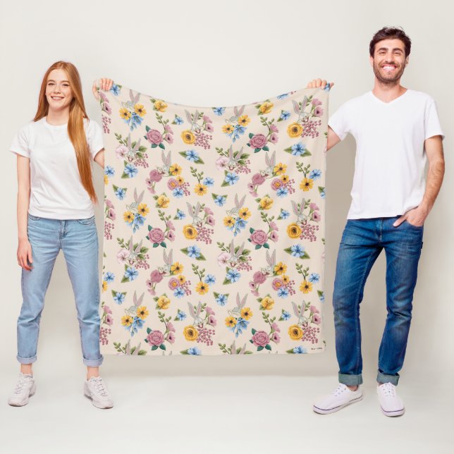 BUGS BUNNY™ Blumenstickmuster Fleecedecke (Beispiel)