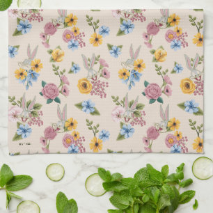 BUGS BUNNY™ Blumenstickmuster Geschirrtuch