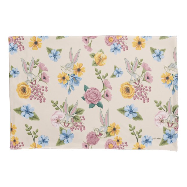BUGS BUNNY™ Blumenstickmuster Kissenbezug (Vorderseite)