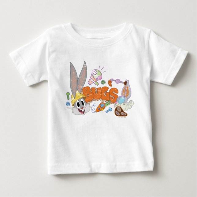 BUGS BUNNY BUILDERS™| BUGS BUNNY™ Sketch Art Baby T-shirt (Vorderseite)