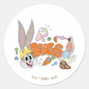 BUGS BUNNY BUILDERS™ BUGS BUNNY™ Sketch Art Runder Aufkleber
