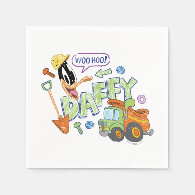 BUGS BUNNY BUILDERS™| DAFFY DUCK™ Sketch Art Serviette (Vorderseite)