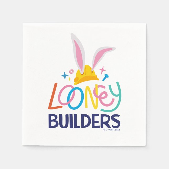 BUGS BUNNY BUILDERS™| Gestapelte Hard-Hat-Logos Serviette (Vorderseite)