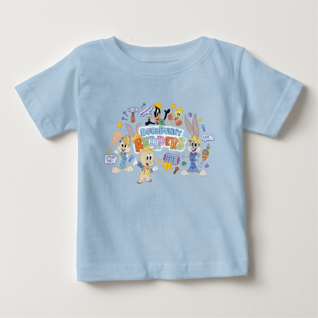 BUGS BUNNY BUILDERS™| Group Sketch Art Baby T-shirt (Vorderseite)