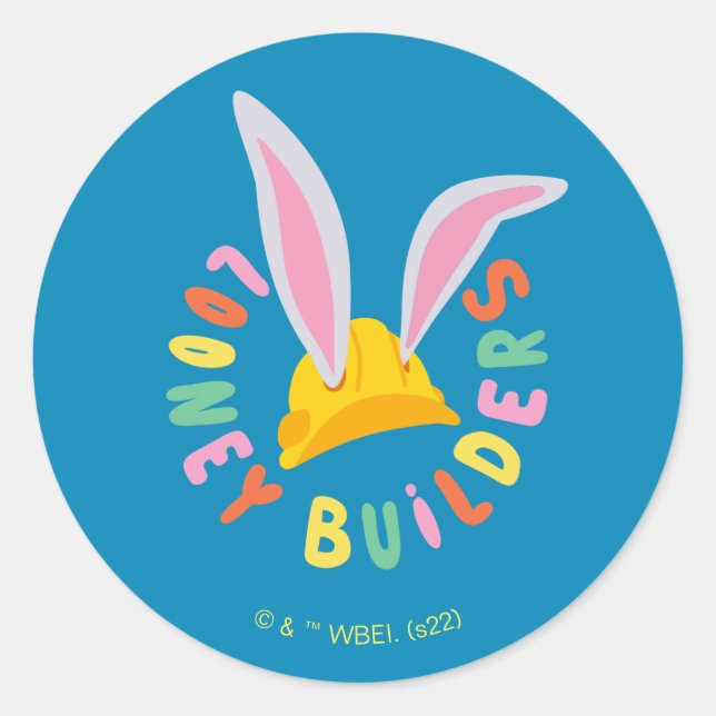 BUGS BUNNY BUILDERS™| Hard Hat Circle Logo Runder Aufkleber (Vorderseite)