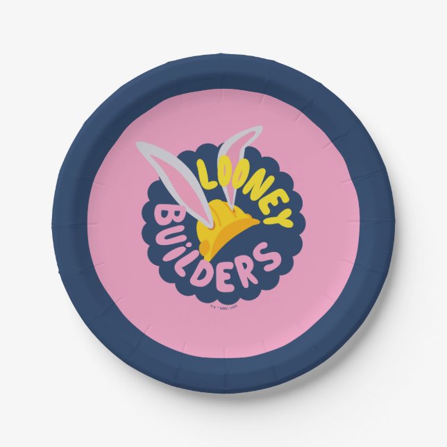 BUGS BUNNY BUILDERS™| Hard Hat Scalloping Logo Pappteller (Vorderseite)