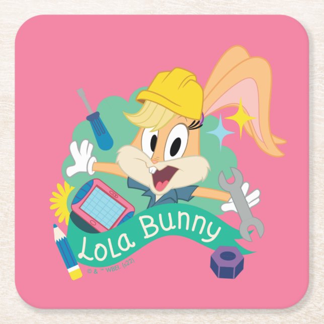 BUGS BUNNY BUILDERS™| Lola Bunny Character Graphic Rechteckiger Pappuntersetzer (Vorderseite)