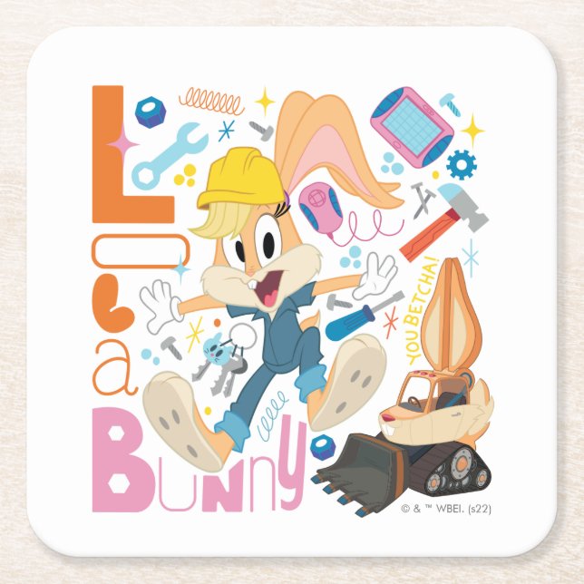 BUGS BUNNY BUILDERS™| Lola Bunny Work Tools Rechteckiger Pappuntersetzer (Vorderseite)