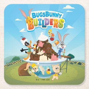 BUGS BUNNY BUILDERS™  Looney Builders Ice Creme Rechteckiger Pappuntersetzer