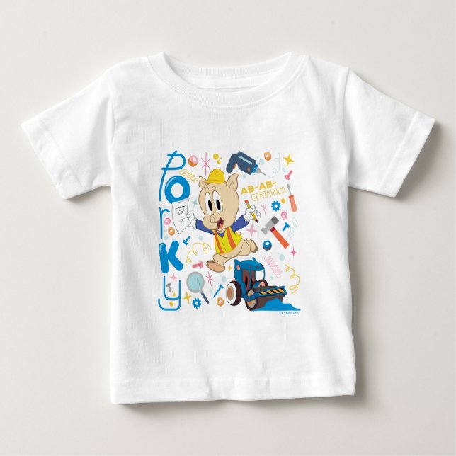 BUGS BUNNY BUILDERS™| Porky Pig Work Tools Baby T-shirt (Vorderseite)