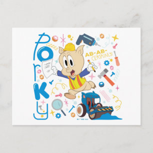 BUGS BUNNY BUILDERS™  Porky Pig Work Tools Postkarte