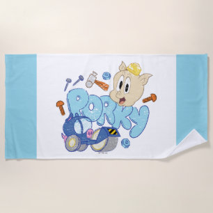 BUGS BUNNY BUILDERS™ Porky Sketch Art Strandtuch