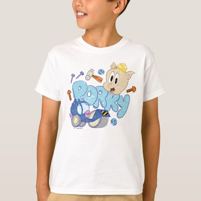 BUGS BUNNY BUILDERS™| Porky Sketch Art T-Shirt (Vorderseite)