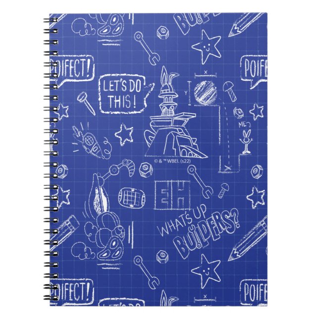 BUGS BUNNY BUILDERS™| Sketch Blueprint Muster Notizblock (Vorderseite)