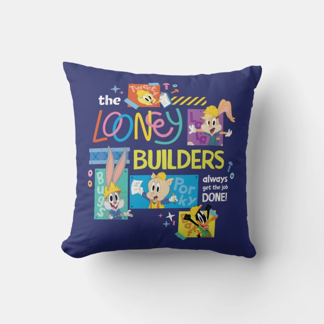 BUGS BUNNY BUILDERS™| The Looney Builders Collage Kissen (Vorderseite)