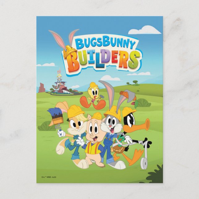 BUGS BUNNY BUILDERS™| The Looney Builders Group Postkarte (Vorderseite)