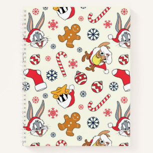 BUGS BUNNY™, DAFFY DUCK™ & Lola Weihnachtsmuster Notizbuch