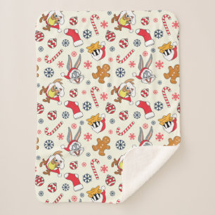 BUGS BUNNY™, DAFFY DUCK™ & Lola Weihnachtsmuster Sherpadecke