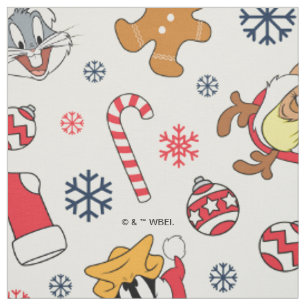 BUGS BUNNY™, DAFFY DUCK™ & Lola Weihnachtsmuster Stoff