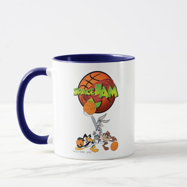 BUGS BUNNY™, DAFFY DUCK™, & TAZ™ SPACE JAM™ Logo Tasse (Links)
