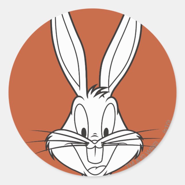 BUGS BUNNY™ Face Lächeln Runder Aufkleber (Vorderseite)