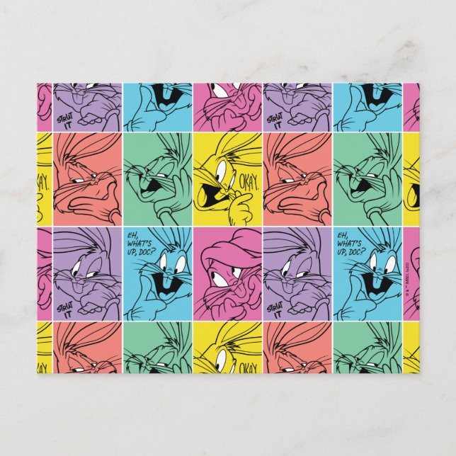 BUGS BUNNY™ Farbblockausdrücke Postkarte (Vorderseite)