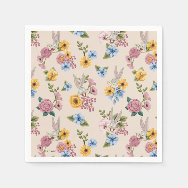 BUGS BUNNY™ Floral Embroidery Pattern Serviette (Vorderseite)