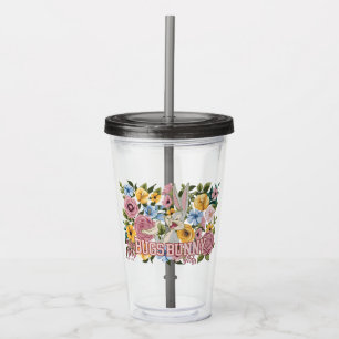 BUGS BUNNY™ Florale Stickerei Grafik Acryltrinkbecher