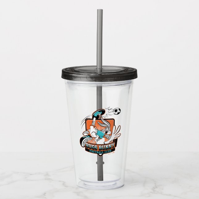 BUGS BUNNY™ Football Club Badge Acryltrinkbecher (Vorderseite)