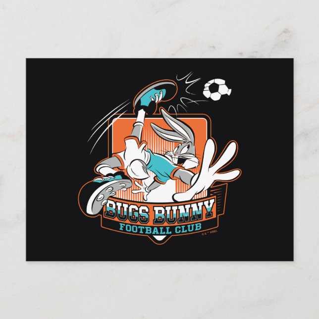BUGS BUNNY™ Football Club Badge Postkarte (Vorderseite)