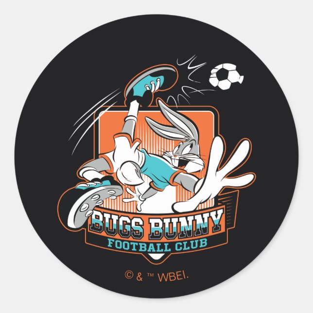BUGS BUNNY™ Football Club Badge Runder Aufkleber (Vorderseite)