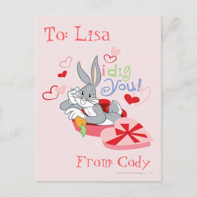 BUGS BUNNY™ I Dig You! Postkarte (Vorderseite)