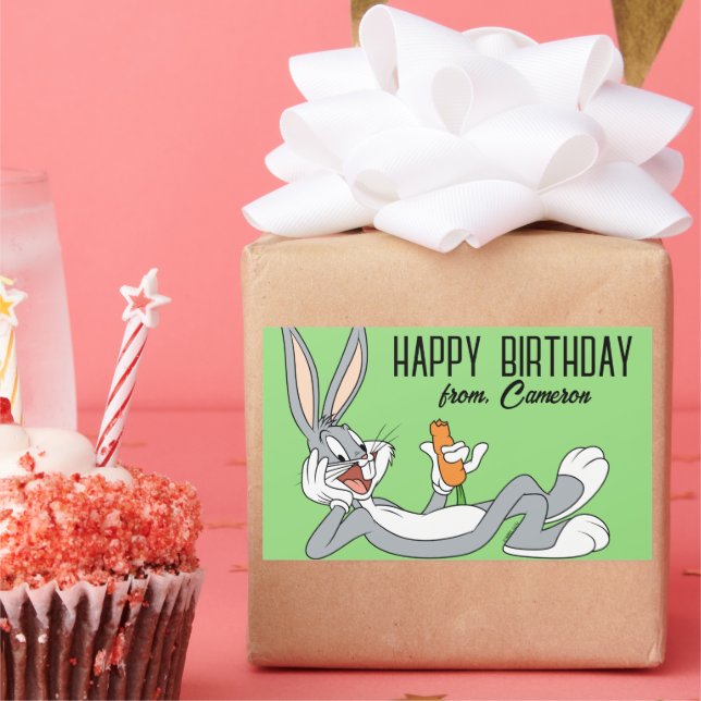 BUGS BUNNY™ LLIDown | Happy Birthday Rechteckiger Aufkleber (Party)