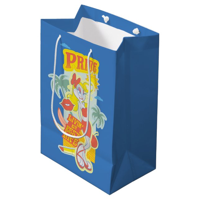 BUGS BUNNY™ Prix - Mein bestes Leben leben Mittlere Geschenktüte (Vorderseite Schrägansicht)