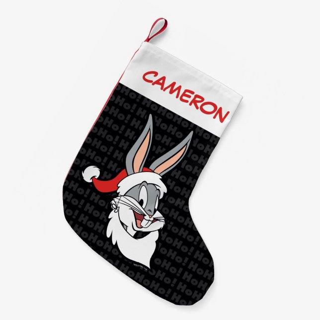 BUGS BUNNY™ Santa "Ho Ho Ho Ho!" Kleiner Weihnachtsstrumpf (Vorderansicht (hängend))