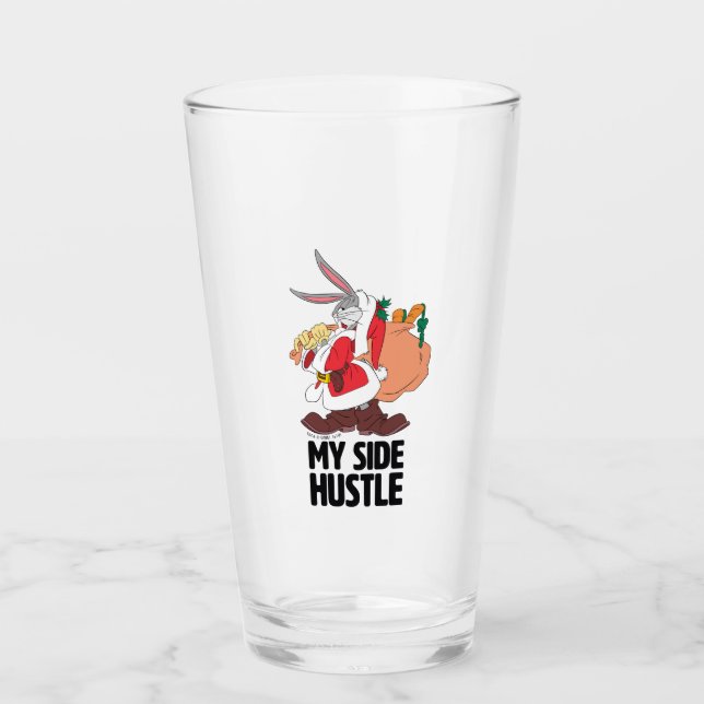 BUGS BUNNY™ Santa "My Side Hustle" Glas (Vorderseite)