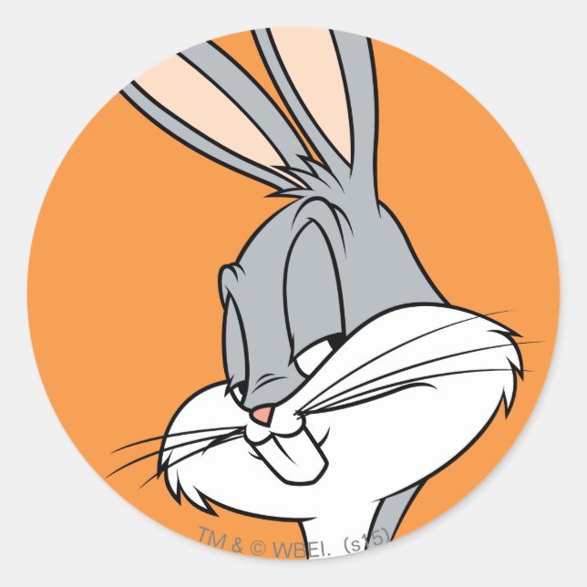 BUGS BUNNY™ Sideways Glance Runder Aufkleber (Vorderseite)