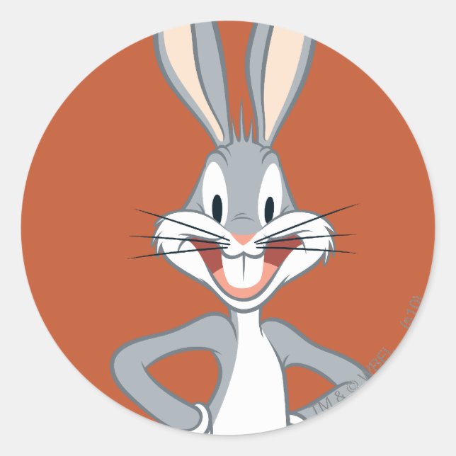BUGS BUNNY™ Stehend Runder Aufkleber (Vorderseite)